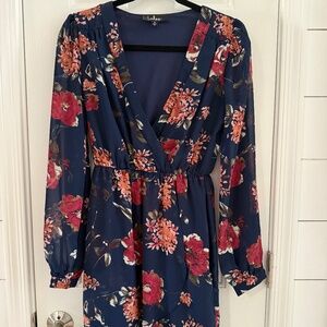 Long sleeve Navy Floral Dress